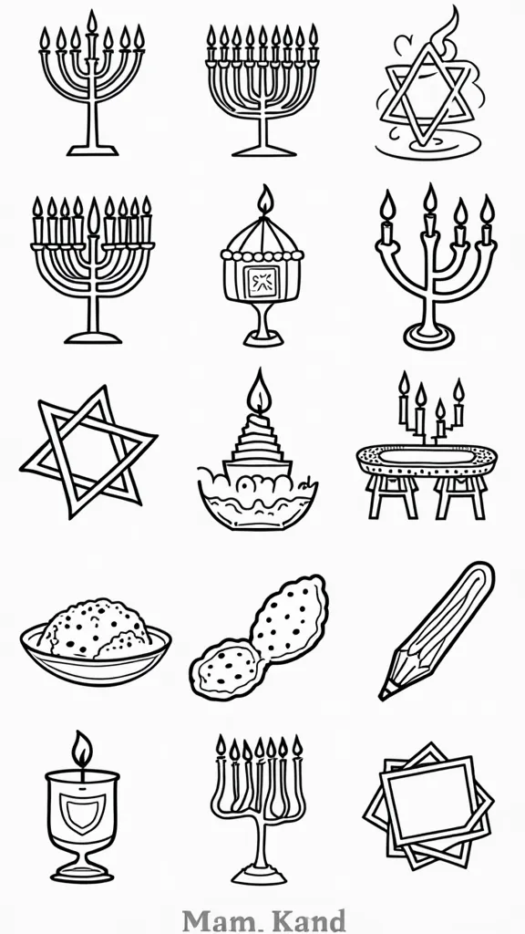 páginas de color de Hanukkah